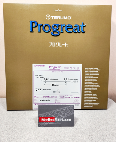 Terumo MC*PV2415Y PROGREAT® MicroCatheter System 2.4 Fr x 150 cm, Straight, Box of 01