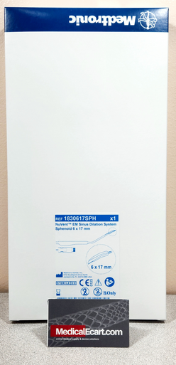 Medtronic 1830617SPH NuVent EM Balloon Sinus Dilation System, Balloon seeker, EM sphenoid balloon 6.0mm x 17.0mm, Box of 01