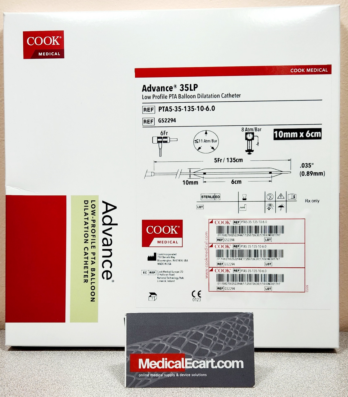 Cook G52294 Advance® 35LP PTA5-35-135-10-6.0 PTA Balloon Dilatation Catheter