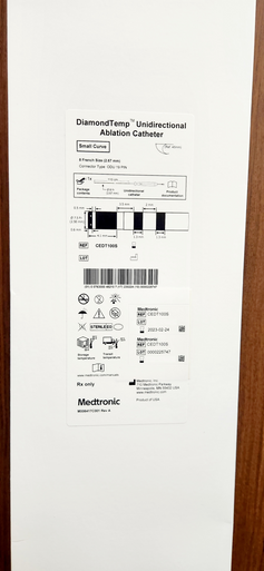 Medtronic CEDT100S DiamondTemp™ Ablation Catheter Unidirectional Small Curve, 8 Fr x 110 cm, Box of 01