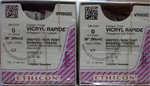 Ethicon VR9580 VICRYL RAPIDE Suture, Absorbable, Taper Point, CT 40mm 1/2 Circle, Undyed Braid/coat, 36" ˜ 90cm, Size: 0