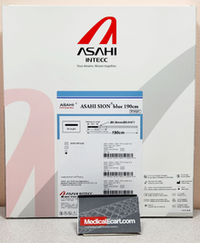 ASAHI AHW14R104S SION Blue, PTCA Guidewire, 190 cm, 0.014 Inch (0.36mm), Straight, Hybrid Coating: Hydrophilic with Hydrophobic Tip, Box of 5