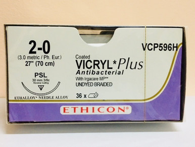 Ethicon VCP596H COATED VICRYL® Plus Antibacterial (polyglactin 910) Suture