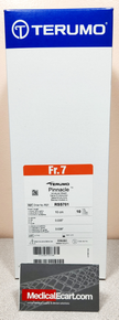Terumo RSS701 Pinnacle Introducer Sheaths 7Fr x 10cm, 7Fr inner diameter, 2.5 cm dilator protruding length,  with 0.035" mini guidewire & dilator. Box of 10