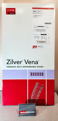 Cook G57430 Zilver Vena® ZVT7-35-80-10-100 Venous Self-Expanding Stent, 0.035" X 10mm X 100mm, Box of 01