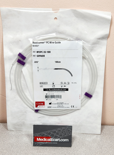 Cook G09608 Roadrunner® RFSPC-35-180 Nimble® PC Hydrophilic Wire Guide 0.35" X 180 cm, 12cm Taper Length