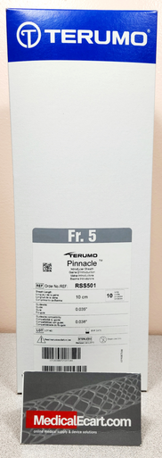 Terumo RSS501 Pinnacle Introducer Sheath 5Fr x 10cm, Include Mini Wire Guide 0.035" X 45cm, Box of 10