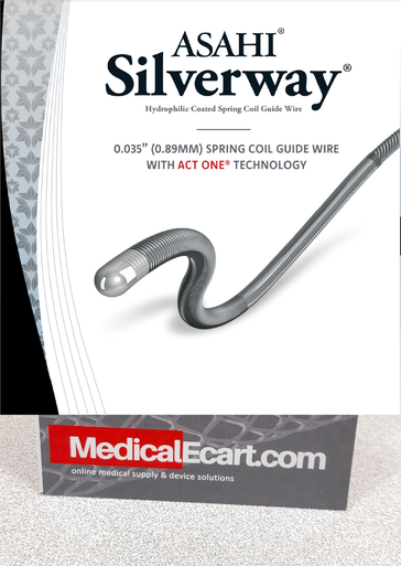Asahi SA0035N26S Silverway® Angiographic Guide Wire, 0.035" X 260 cm, Tip Shape Angled, Box of 05