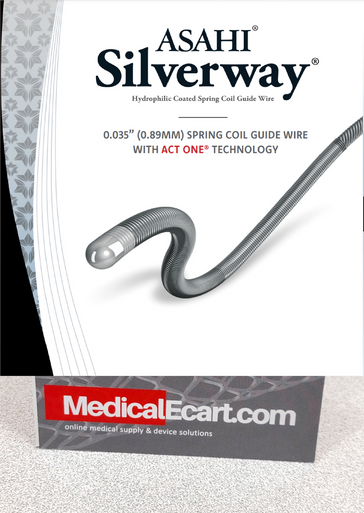 Asahi SJ1535N22S Silverway® Angiographic Guide Wire, 0.035" X 220 cm, Tip J-shape 1.5mm, Box of 05