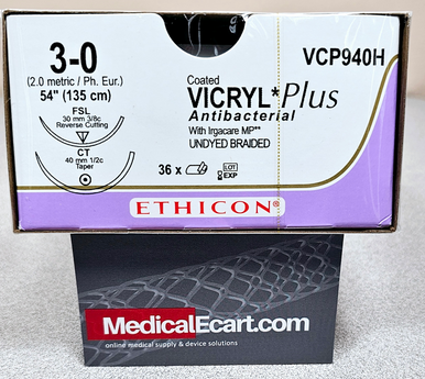 Ethicon VCP940H COATED VICRYL® Plus Antibacterial (polyglactin 910) Suture