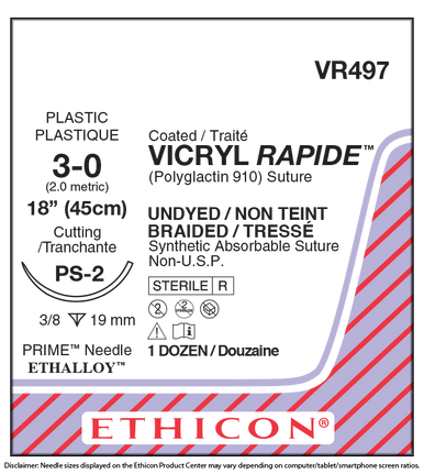 Ethicon VR497 VICRYL RAPIDE™ (polyglactin 910) Suture