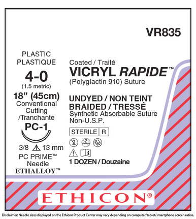 Ethicon VR835 VICRYL RAPIDE™ (polyglactin 910) Suture