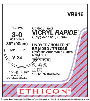 Ethicon VR916 VICRYL RAPIDE™ (polyglactin 910) Suture