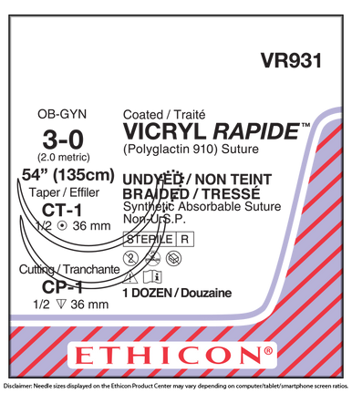 Ethicon VR931 VICRYL RAPIDE™ (polyglactin 910) Suture