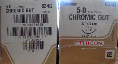 Ethicon 634G Surgical Gut Suture - Chromic