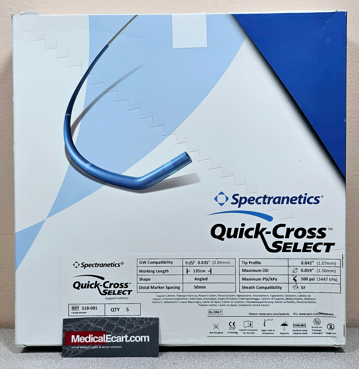Spectranetics 518-081 Quick-Cross Select support catheter, Distal tip  profile 3.2F / 0.042