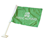 Geocaching Logo Car Flag - Green
