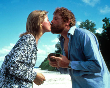 Oliver Reed & Amanda Donohoe in Castaway Poster and Photo
