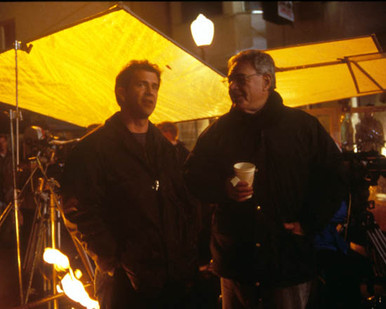 Richard Donner & Mel Gibson in Lethal Weapon 4 Poster and Photo