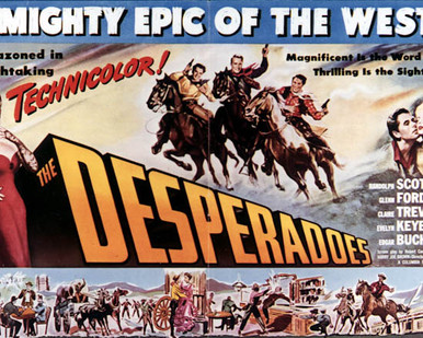 Poster & Randolph Scott in The Desperadoes Poster and Photo