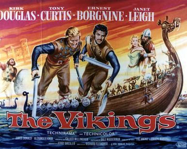 Poster & Kirk Douglas in The Vikings Poster and Photo