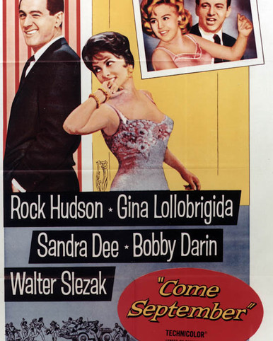 Poster & Rock Hudson in Come September Poster and Photo