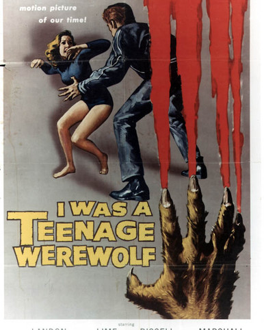 Poster & Michael Landon in I Was a Teenage Werewolf Poster and Photo