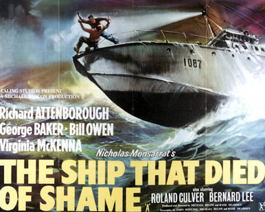 Richard Attenborough & George Baker in The Ship That Died Of Shame Poster and Photo