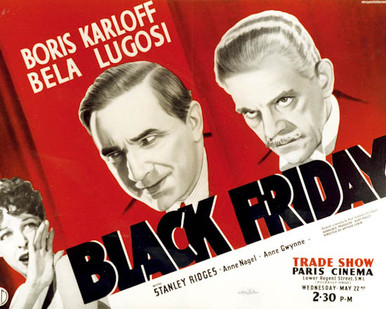 Poster & Boris Karloff in Black Friday Poster and Photo