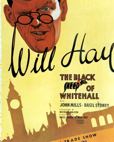 Will Hay & John Mills in The Black Sheep of Whitehall Poster and Photo