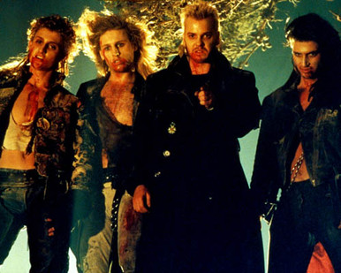 Kiefer Sutherland & Corey Haim in The Lost Boys Poster and Photo