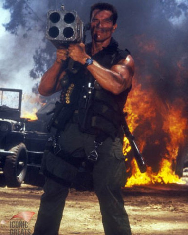 Arnold Schwarzenegger in Commando Poster and Photo