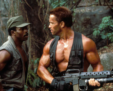 Arnold Schwarzenegger & Carl Weathers in Predator Poster and Photo