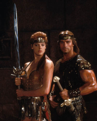 Arnold Schwarzenegger & Brigitte Nielsen in Red Sonja Poster and Photo