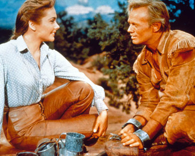 Richard Widmark & Felicia Farr in The Last Wagon Poster and Photo