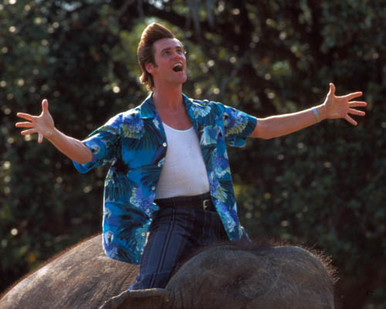 Jim Carrey in Ace Ventura: When Nature Calls Poster and Photo