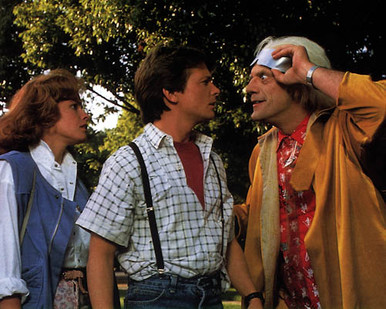 Michael J. Fox & Christopher Lloyd in Back to the Future Part II Poster and Photo