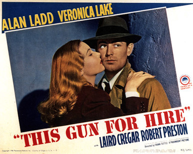 Alan Ladd & Veronica Lake in This Gun for Hire (1942) Poster and Photo