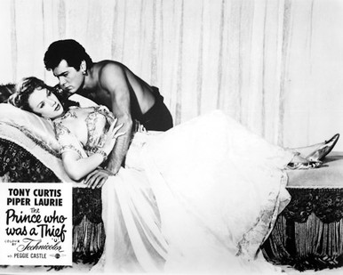 Tony Curtis & Piper Laurie in The Prince Who Was a Thief Poster and Photo