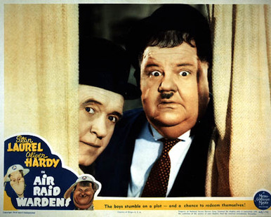 Stan Laurel & Oliver Hardy in Air Raid Wardens (Laurel & Hardy) Poster and Photo