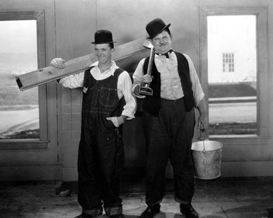 Stan Laurel & Oliver Hardy in The Finishing Touch (Laurel & Hardy) Poster and Photo