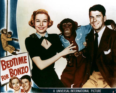 Ronald Reagan & Diana Lynn in Bedtime for Bonzo Poster and Photo
