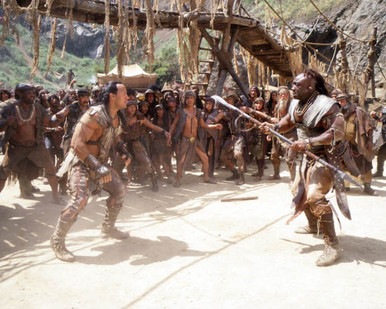 Dwayne Johnson & Michael Clarke Duncan in The Scorpion King Poster and Photo