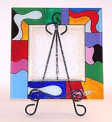 Decorate Glass Plates Abstract Mt 3 Pc Set Iron Art Glass Designs