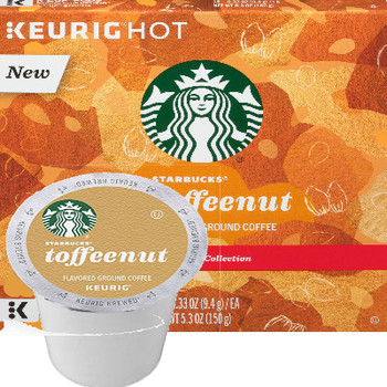 Starbucks Toffeenut Coffee K-Cup® Pod. Buttery and nutty. Rich and smooth with the balanced flavors of toffee and roasted nuts. Compatible with most or all single cup brewers including Keurig® and Keurig® 2.0