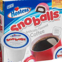 Hostess Snoballs Coffee Single Cup. Rich chocolate cake flavors are combined with vanilla filling and sweet coconut flavors. Compatible with most single cup brewers including Keurig and Keurig 2.0.