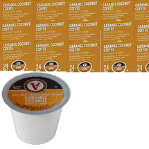 Victor Allen's Coffee Caramel Coconut Coffee Single Cup. Bursting flavors of buttery caramel are blended alongside sweet, creamy coconut notes. Compatible with most single cup brewers including Keurig and Keurig 2.0.