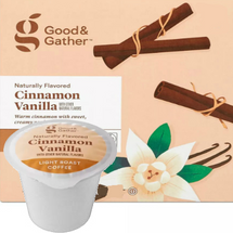Good & Gather Cinnamon Vanilla Coffee Single Cup. Warm cinnamon with sweet, creamy vanilla notes. Compatible with all single cup brewers, including Keurig and Keurig 2.0.