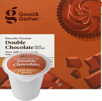 Good & Gather Double Chocolate Coffee Single Cup. Sweet, milk chocolate flavor with a smooth finish. Compatible with all single cup brewers, including Keurig and Keurig 2.0.