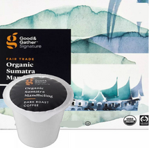 Good & Gather Signature Organic Sumatran Mandheling Coffee Single Cup. Notes of cedar, sweet tobacco, chocolate and spices for a complex and satisfying flavor profile. Compatible with all single cup brewers, including Keurig and Keurig 2.0.